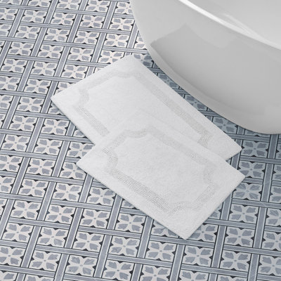 Laura Ashley Tablet Reversible Cotton Bath Rug