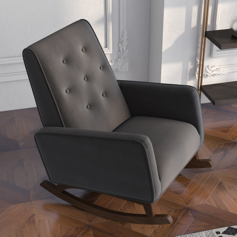 Chaise berçante Rosinski, Microfibre gris foncé