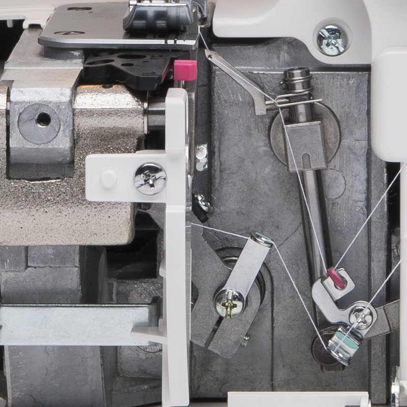 Compact White and Gray Portable Serger Machine