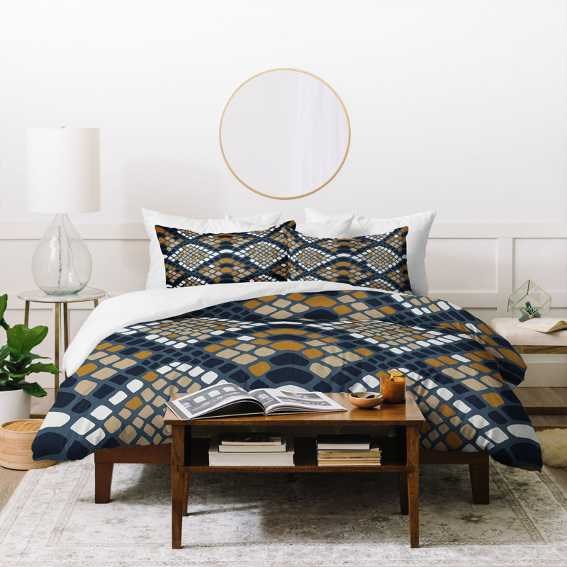 Avenie Polyester Geometric Shapes Duvet Cover, Queen Duvet Cover + 2 Shams