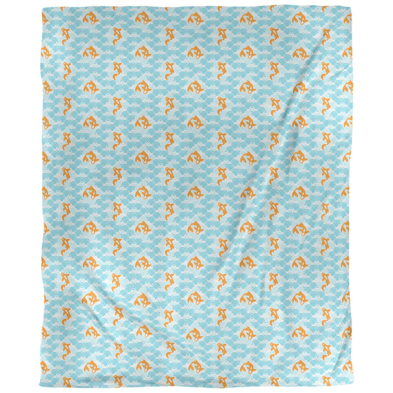 Housse de couette Katelyn Elizabeth, Housse de couette pour très grand lit, Bleu ciel / orange