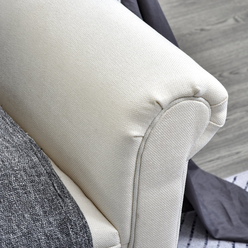 Banc de hall d'entrée avec revêtement en lin blanc crème pour une chambre d'entrée soignée recouverte de calme