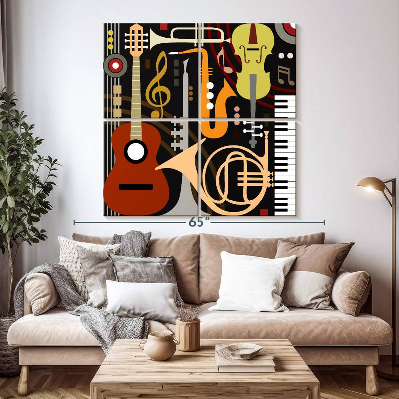 Abarca Abstract Musical Instruments, 50" H x 50" W