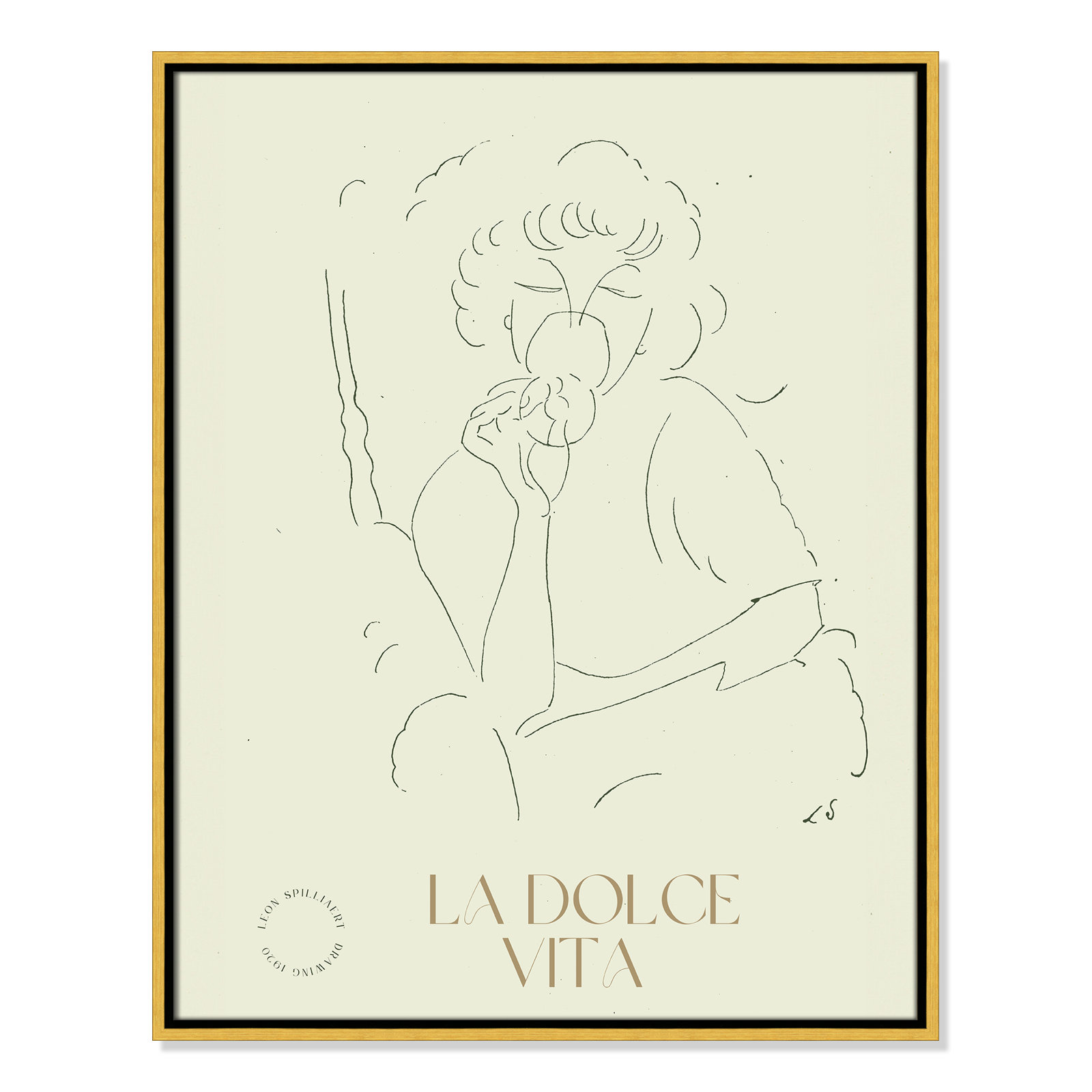 La Dolce Vita Print by Permild & Rosengreen x Léon Spilliaert, 29.5" H x 23.5" W, Gold
