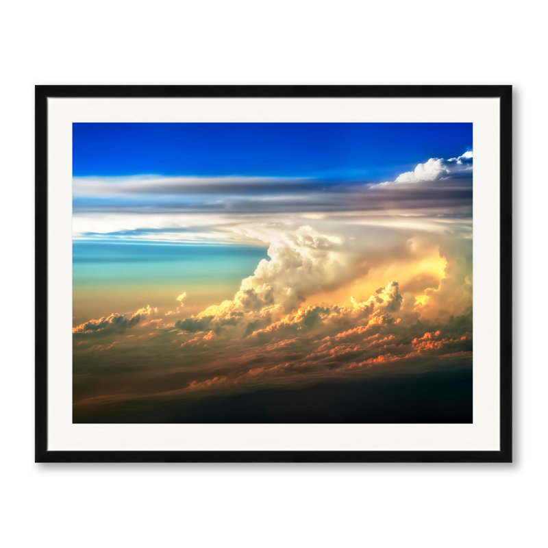 Le feu dans le ciel par Scott Norris - photographie, H 25,25 po x l 31,25 po, Papier avec cadre noir