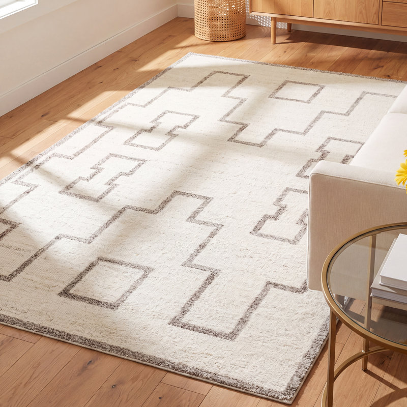 Rectangle Benjy Wool Area Rug, Rectangle 5'7" x 6'