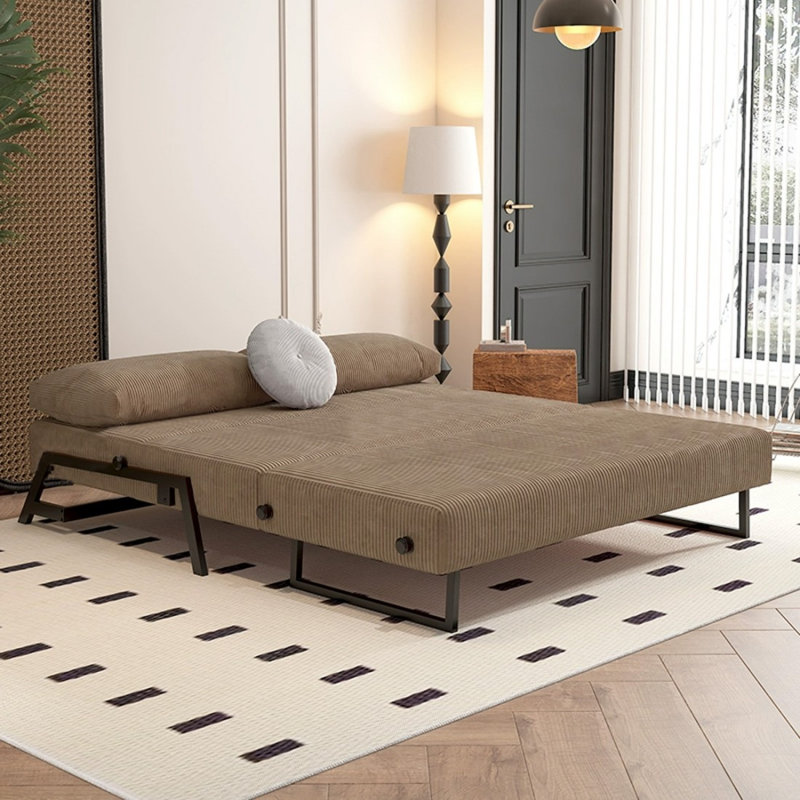 Canapé-lit en velours côtelé rouge, 55.12"W*35.43"D*34.25"H