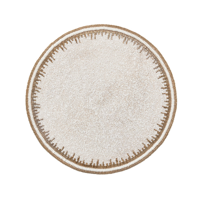 Enamor Placemat, White/Gold