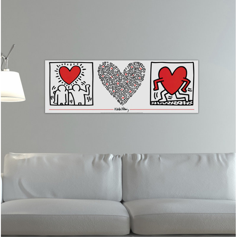 Untitled by Haring - Single Picture Frame Print on MDF