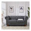 Causeuse de canapé classique en similicuir Chesterfield