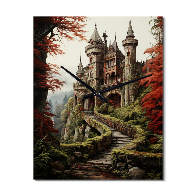Horloge murale Châteaux, H 32 po x l 16 po x P 1 po
