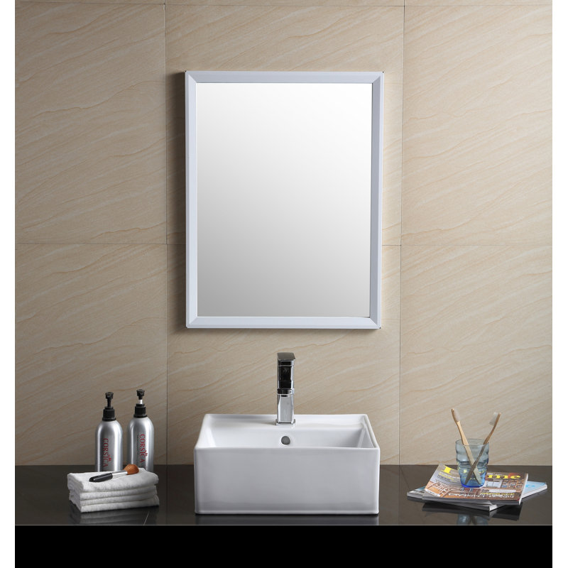 Modern Vitreous China Square Vessel Bathroom Sink