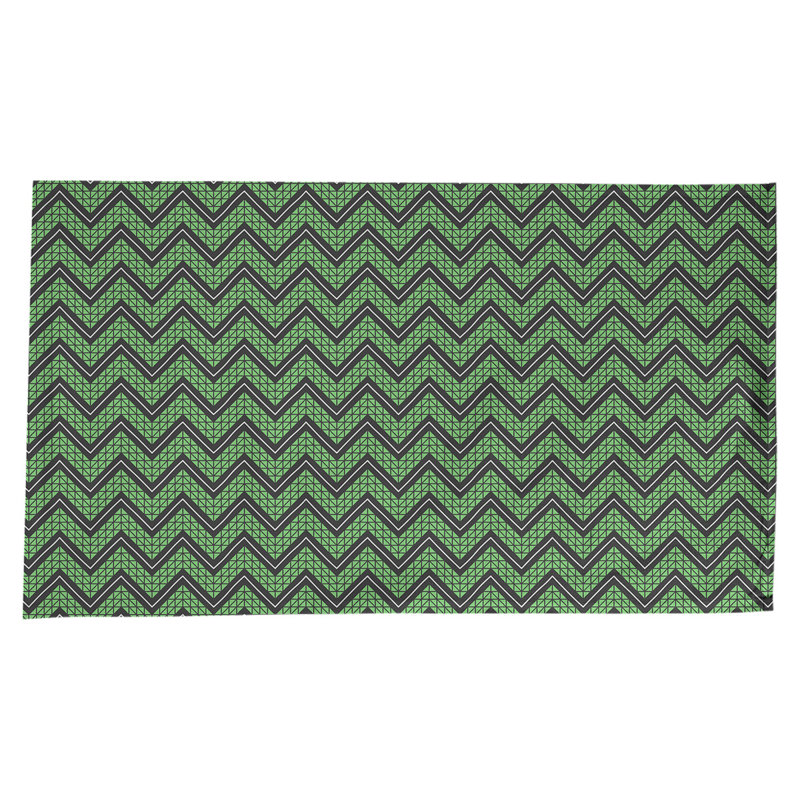 Nappe à chevrons à la main classic Stephenie, Vert / Noir / Blanc
