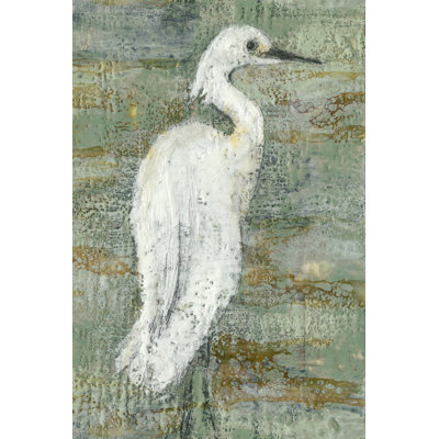 Textured Heron II by Jennifer Goldberger - Wrapped Canvas Art Prints
