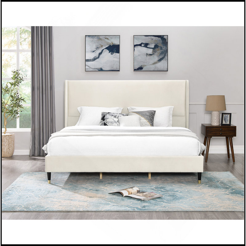 Lit plateforme luxueux en velours pour un confort et un style ultimes