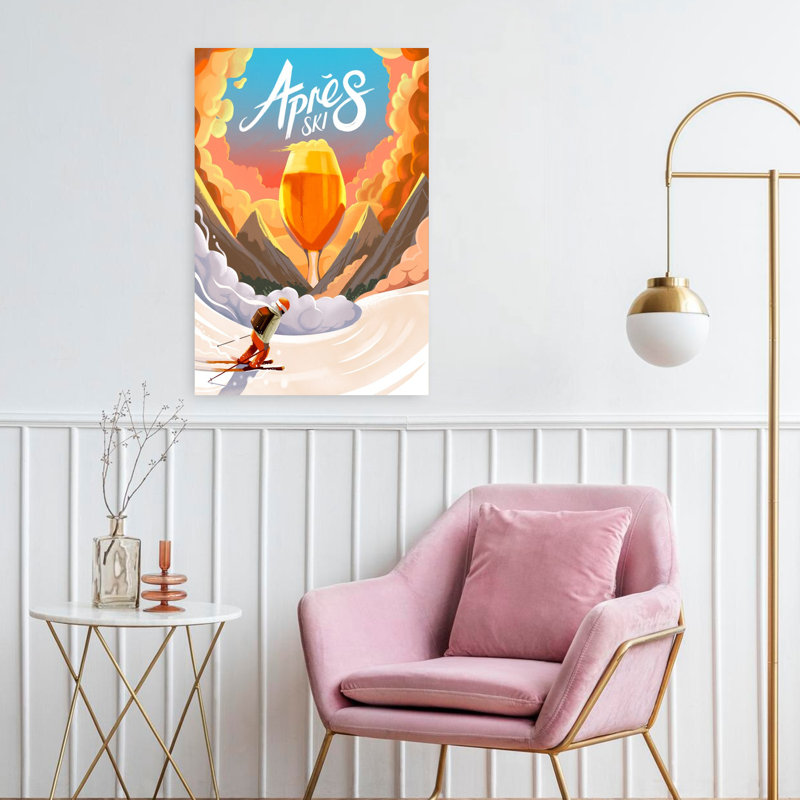 Art contemporain, paysage contemporain rétro, surréel, H 24 po x l 16 po