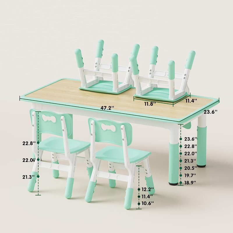 Table de jeu / d'activités Villines, Vert clair