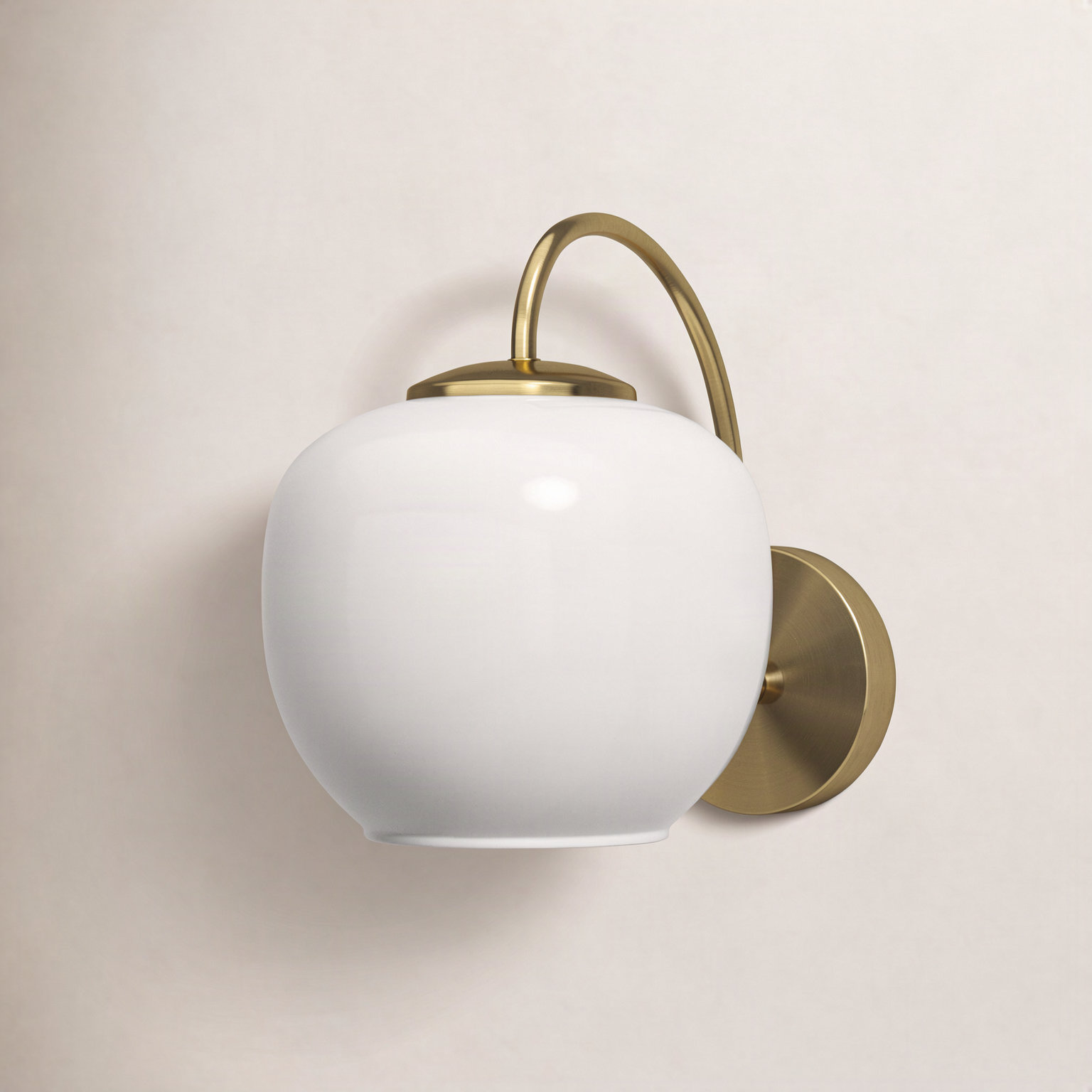 Romy Single Light Glass Dimmable Armed Sconce