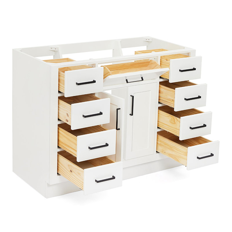 48" Single Bathroom Vanity Base Only, White