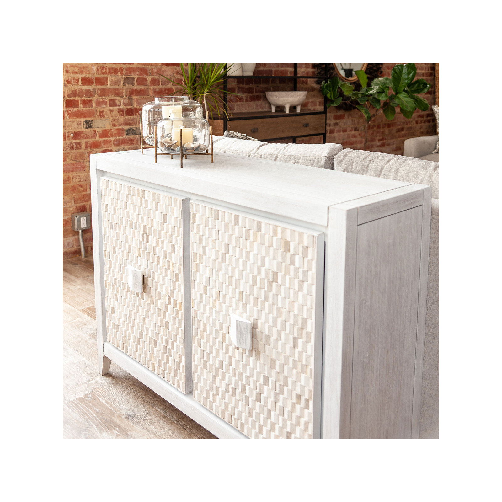 Bria Solid Wood Storage Cabinet, White