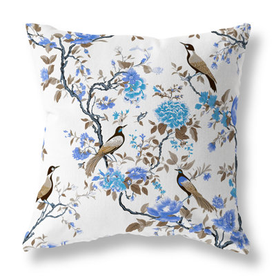 Flight Of The Forest Floral Indoor/Outdoor Reversible Throw Pillow