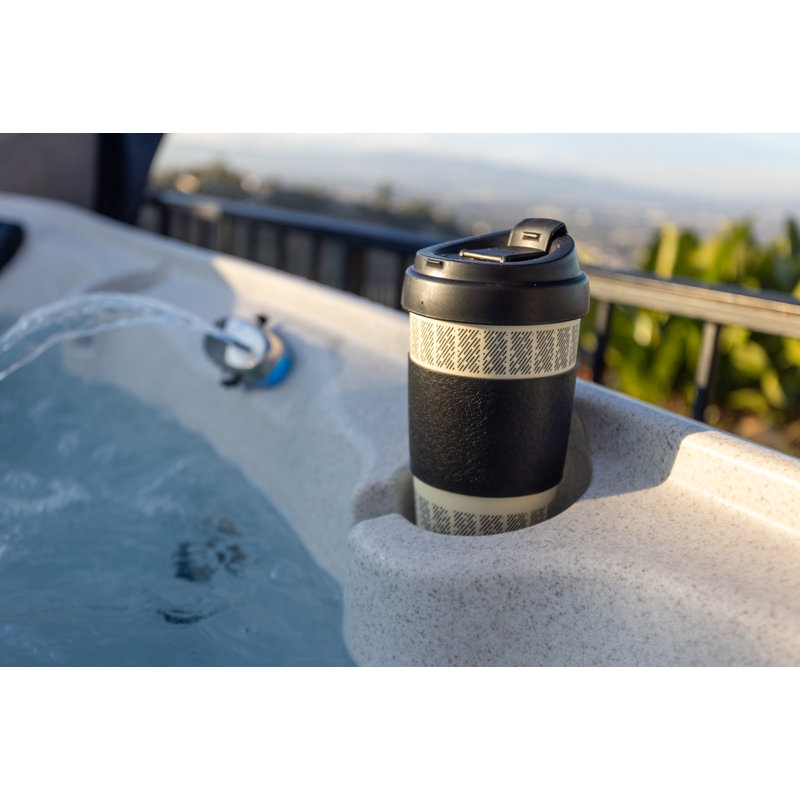 AquaRest DayDream 2800S Limited Edition White/Black 7-Person 28-Jet Plug & Play Hot Tub with Ozonator, Waterfall, Ice Bucket and Friction Heating