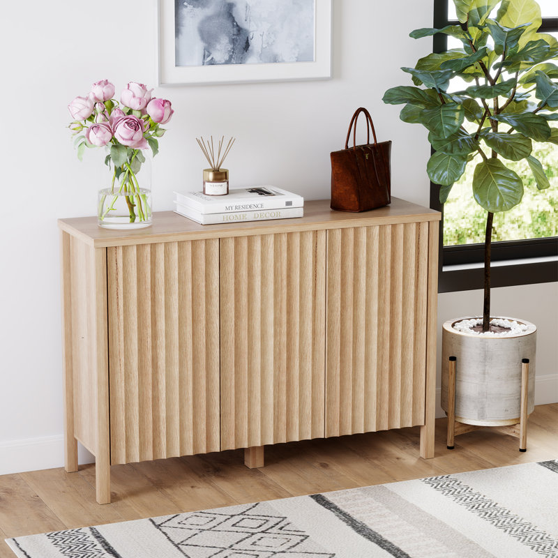 Modern Shoe Cabinet With Storage, Light Yellow Wood