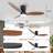 Modern Ceiling Fan with Light and Remote/App Control, 3 Color Temperatures LED, 6 Speed Quiet DC Motor, Reversible, Dimmable, Timer, Brown Blades-658345206