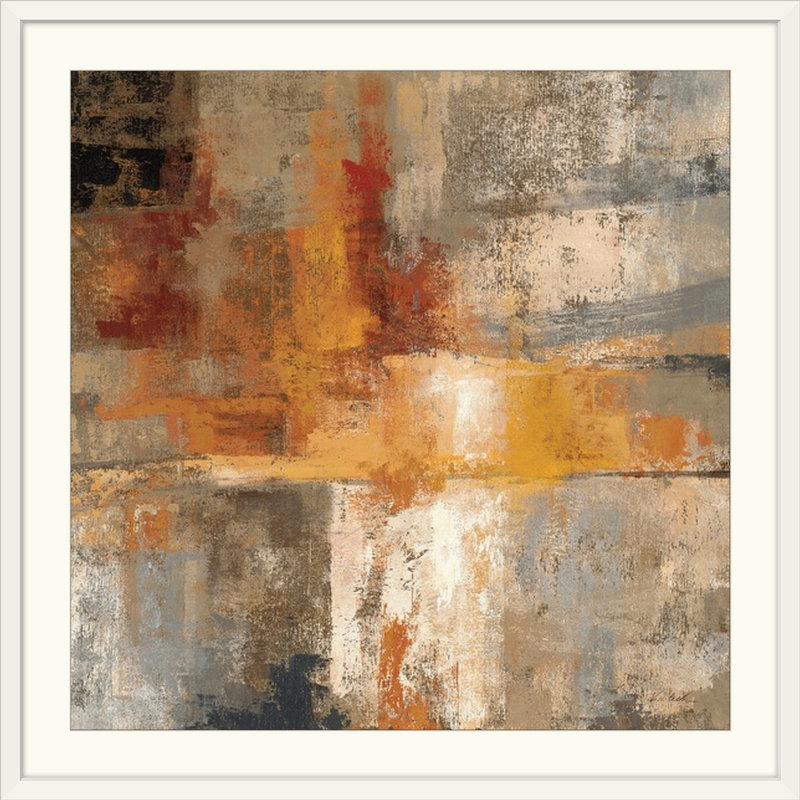 Aniessa " Silver And Amber Crop " by Silvia Vassileva, No Frame, 30" H x 30" W, Wrapped Canvas