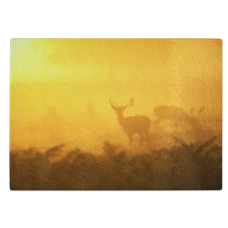 Glass Grazing Stag Deer Chopping Board, 28.5 cm W x 20 cm L