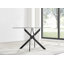 Lenworth Modern Black Metal and Glass Dining Table Set - x4 Luxury Faux Leather Dining Chairs-70254043