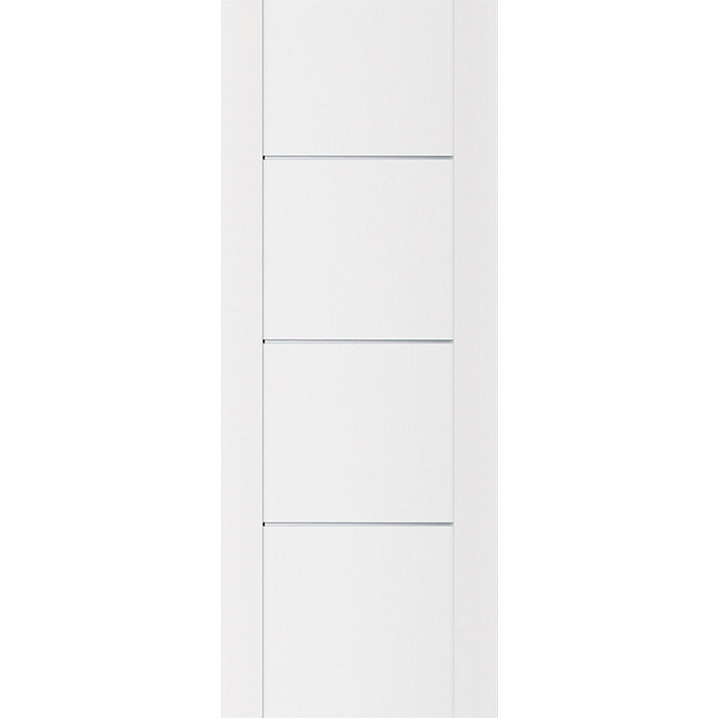 006 Plaque de porte intérieure moderne laminée blanc doux seulement, 36 po x 80 po