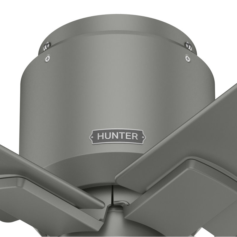 44" Terrace Cove 5 - Blade Low Profile Damp Rated Ceiling Fan with Pull Chain, Matte Silver