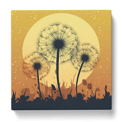 Dandelion Retro - Wrapped Canvas - Framed Print
