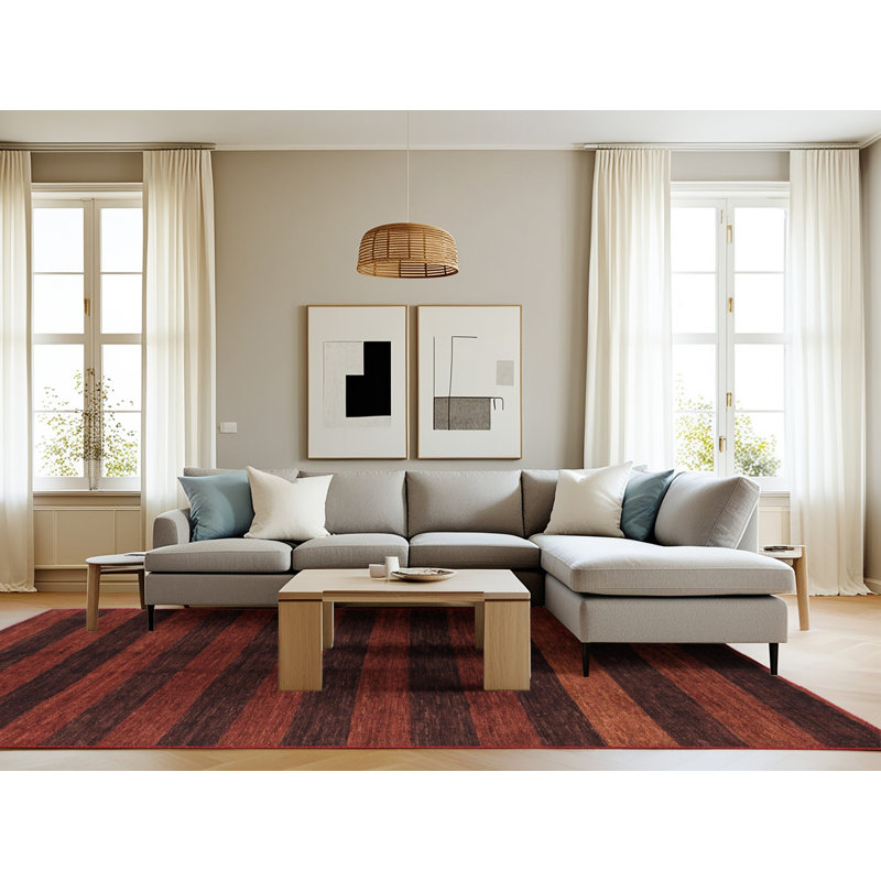 Analeece Striped Indoor Rug, Rectangle 8' x 12'