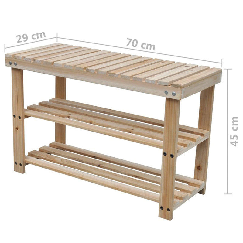 Jasonville 12 Pair Solid Wood Shoe Rack