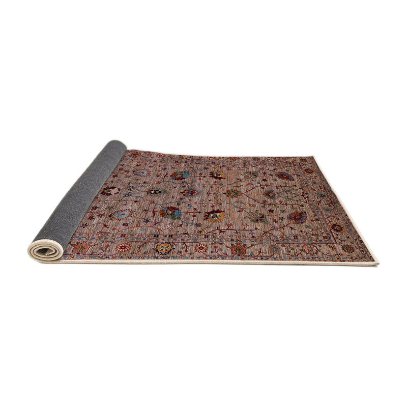 Tapis brun à motif oriental, Rond 4 pi