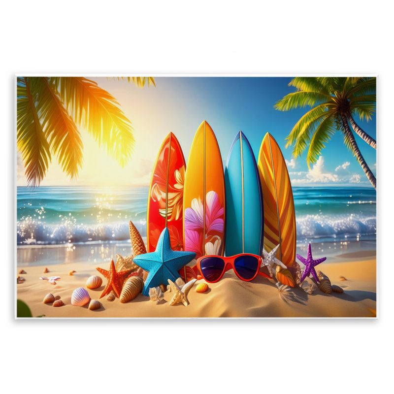  "Tropical Surf & Turf", art mural par Alina Georgescu, H 13 po x l 19 po