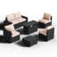 Ensemble de meubles de patio 7 pièces avec foyer au gaz propane de 44 po, ensemble de conversation pour jardin, patio, cour arrière-869605279