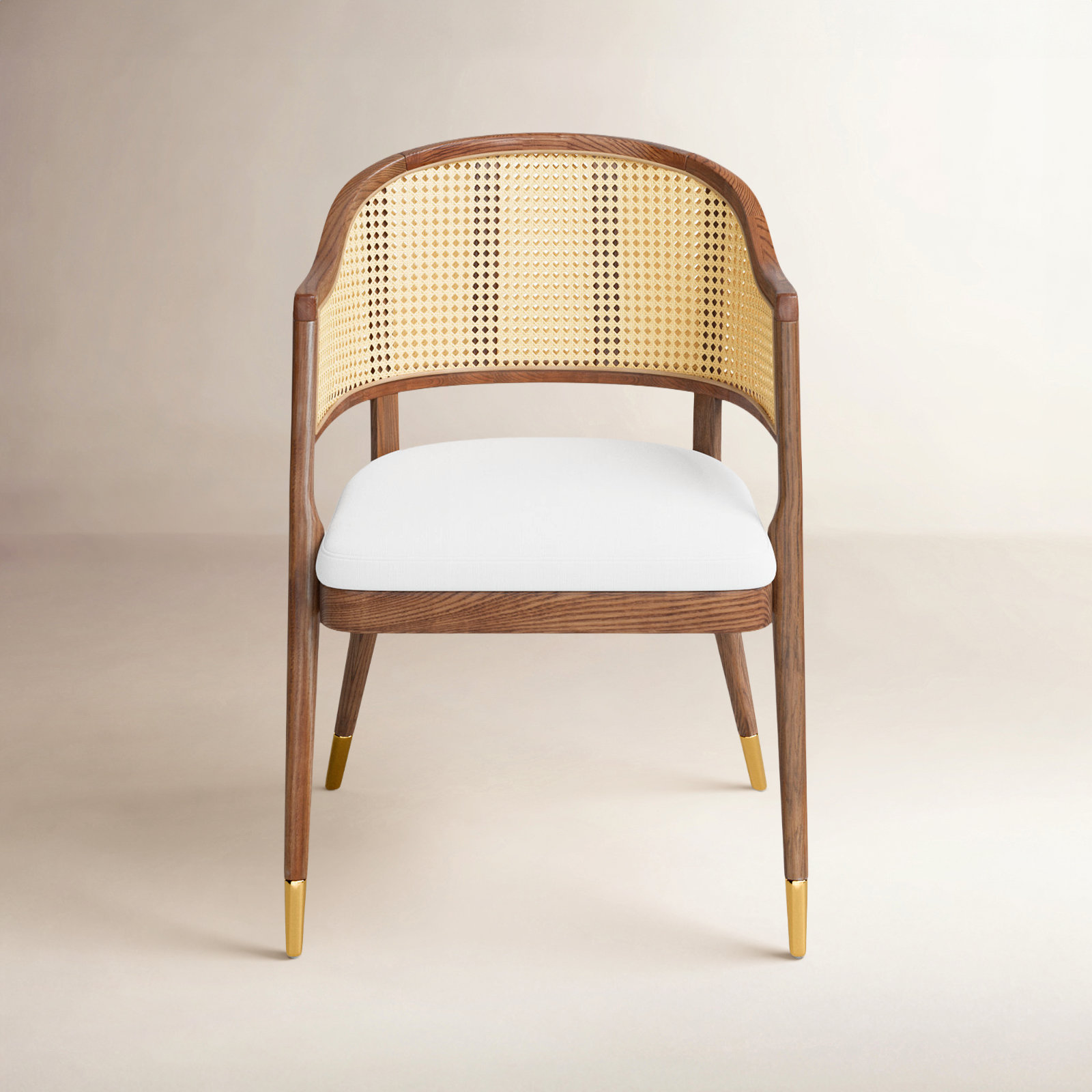 Godfrey Dining Armchair, Walnut/Gold