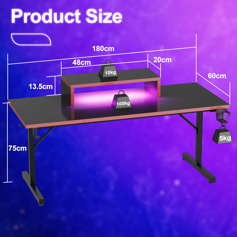 Adjustable Metal Base Computer Desk
