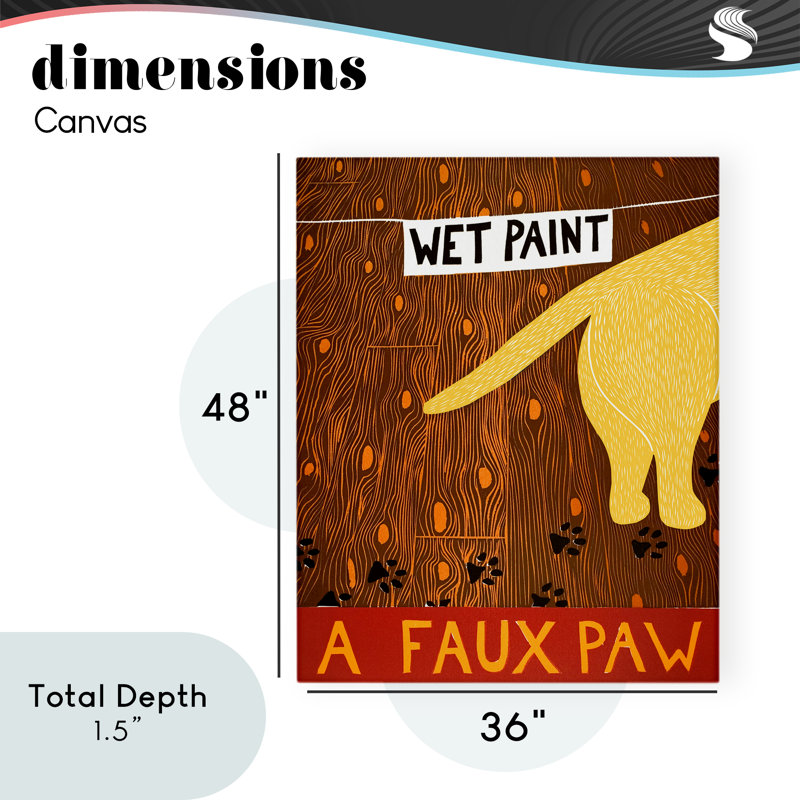 Toile artificielle Wet Paint, par Stephen Huneck, H 48 po x l 36 po