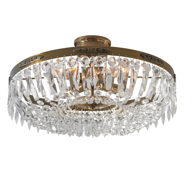 RosaRio Semi Flush Mount, Antique