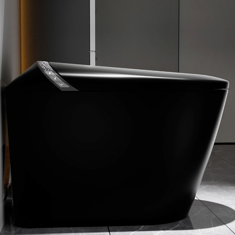 Smart Toilet For Bathroom Featuring Starry Night , Bidet, Auto Lid - Open/Close, Foot Sensor Functionality, Led Display, Warm Water System, Heated Seat And Dryer Toilet, Bidet Included, Open/Close