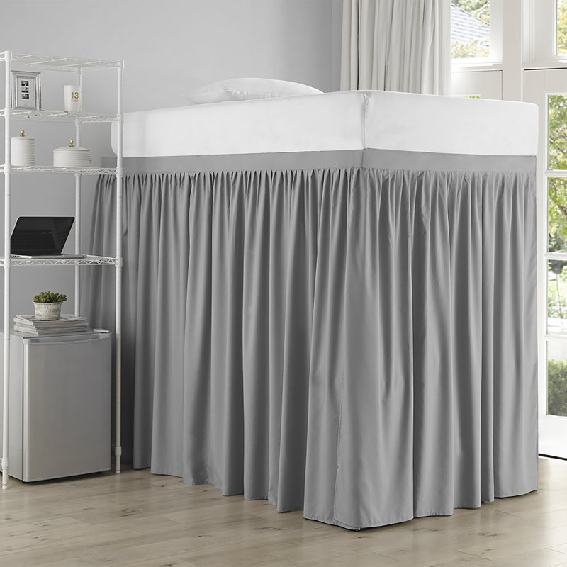 Ruffled Bed Skirt, Alloy, Twin XL Extended