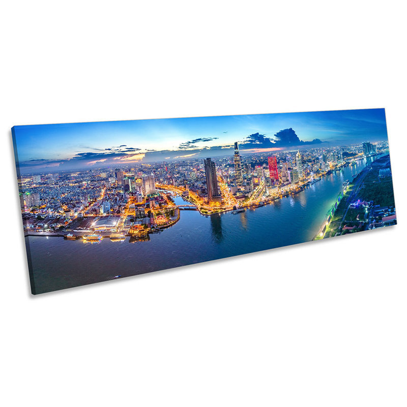 Vietnam Ho Chi Minh Skyline - Wrapped Canvas Panoramic Print, 30.48cm H x 91.44cm W
