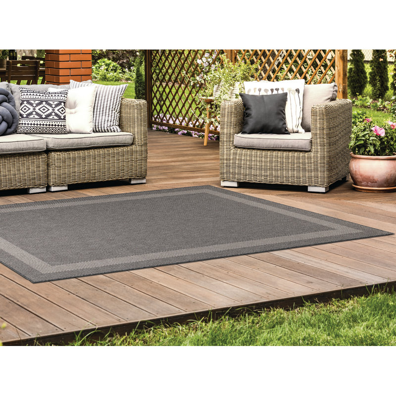 Crystral Solid Colour Hand Woven Indoor / Outdoor Area Rug, Rectangle 120 x 170cm