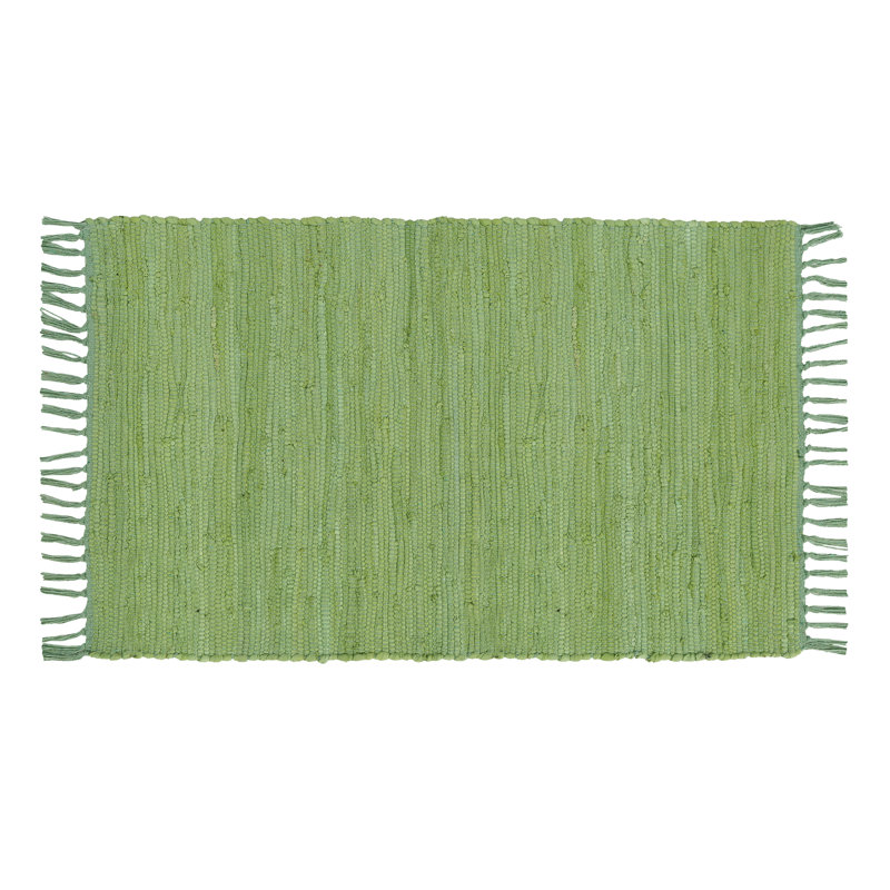 Tapis en coton multicolore fait à la main 24 x 36 po - lavable, réversible, avec pampilles pour le salon et le vestibule - 24 po x 36 po