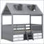 Lit simple en bois avec lanterneaux et rangement-104723981
