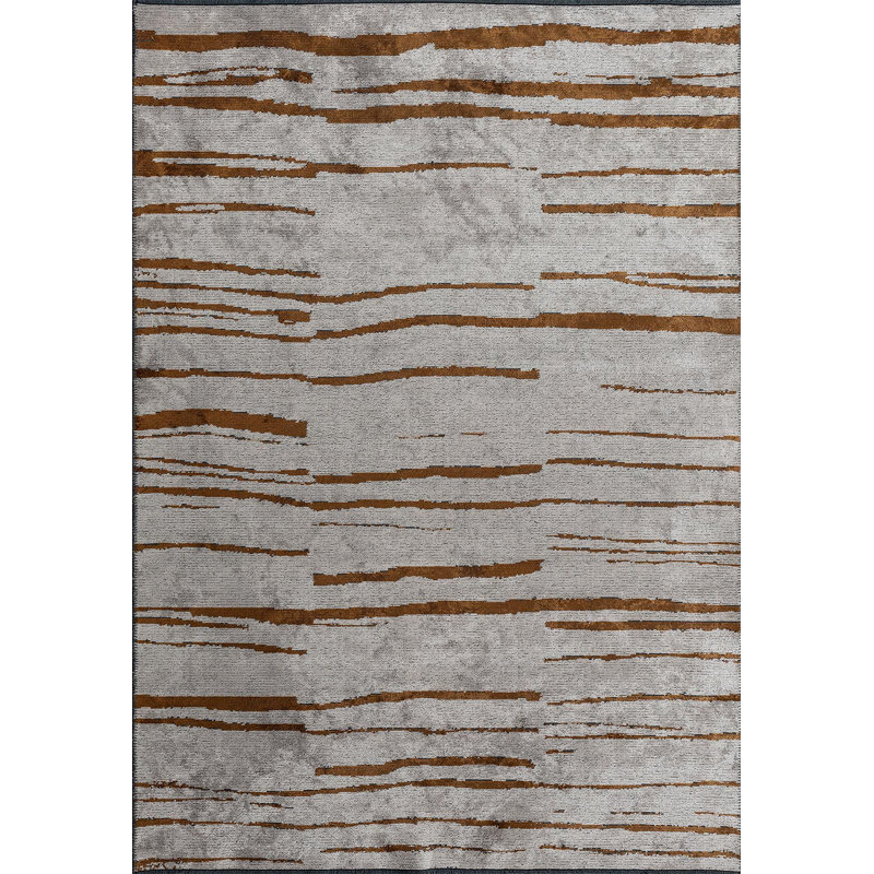 Rhyis Abstract Hand Loom Indoor / Outdoor Area Rug, Rectangle 5'3" x 7'7"